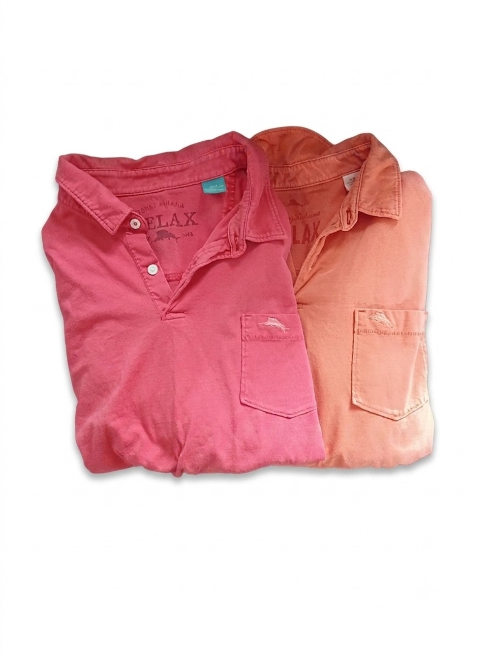 2 Tommy Bahama Sz M Cotton Polo Shirt Mens Summer Resortwear Golf Shirts